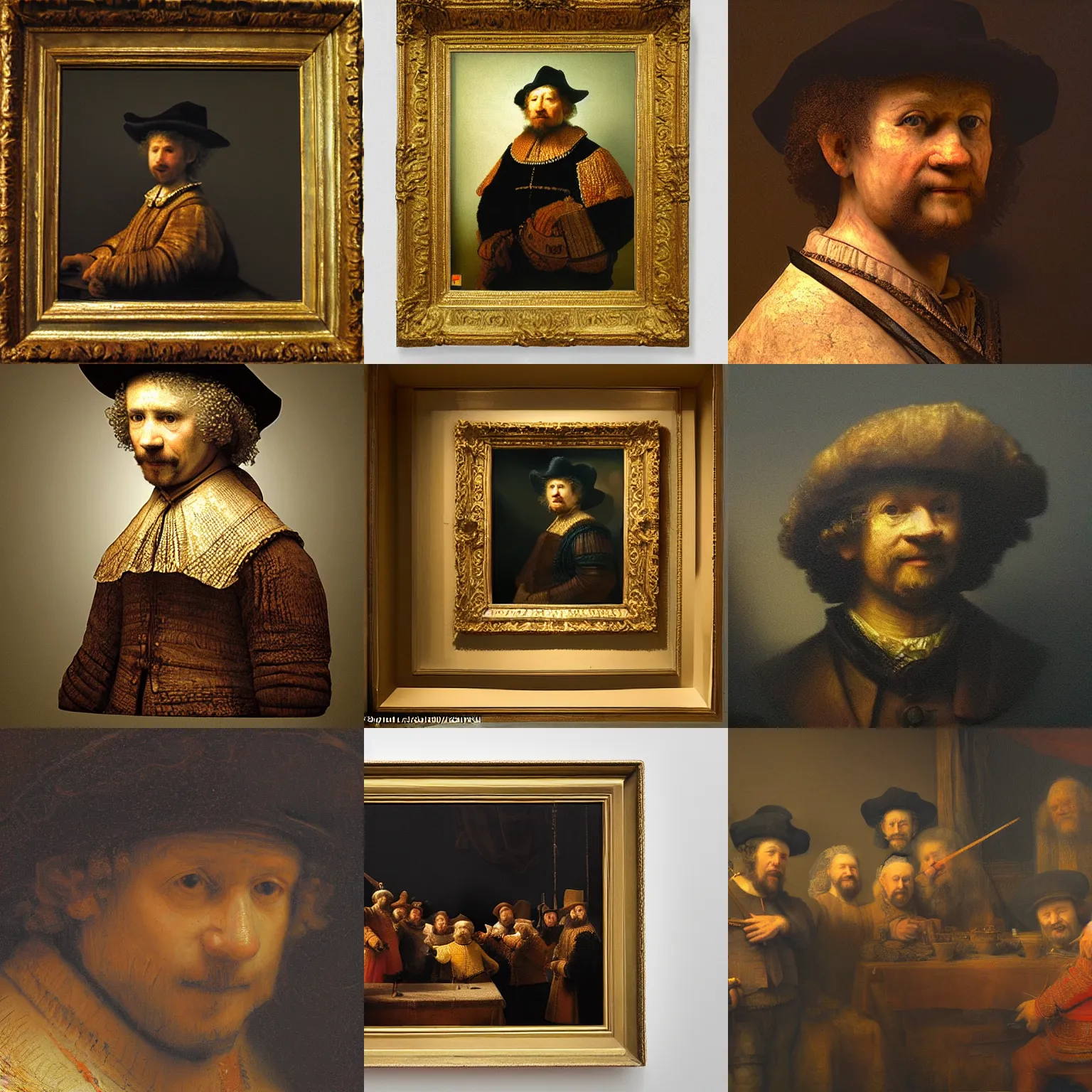 Prompt: a 3D version of a well-known painting by Rembrandt