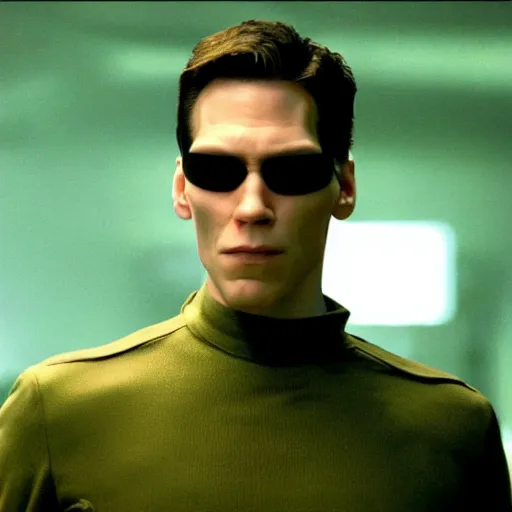 Image similar to Live Action Still of Jerma in The Matrix, real life, hyperrealistic, ultra realistic, realistic, highly detailed, epic, HD quality, 8k resolution, body and headshot, film still