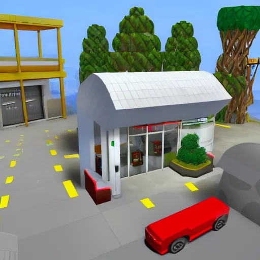 Prompt: gas store simulator, Roblox game scene