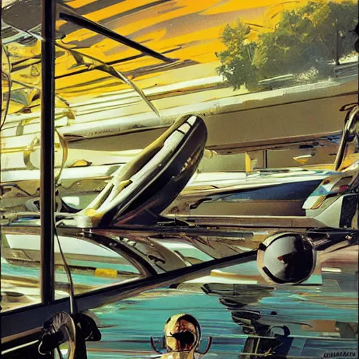 Image similar to surreal summer magnesium, art by syd mead and john berkey and annie leibovitz