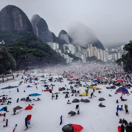 photograph of a snow day in rio de janeiro Stable Diffusion OpenArt