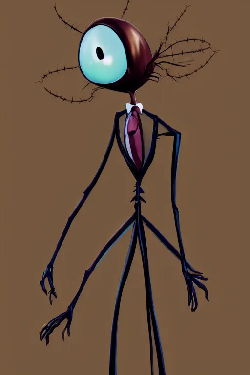 Prompt: full body shot of a thin anthropomorphic cockroach with big eyes wearing a suit with a tie, with long thin antennae, trending on artstation, trending on deviantart ,backlighting, 8k, hyper detail illustration, symmetrical, correct proportions, 3d render, by tim schafer, vibrant colors, by tim burton, studio ghibli