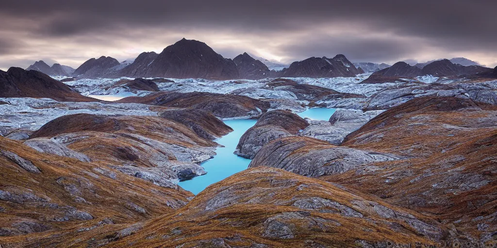 Prompt: landscape in greenland by daniel kordan