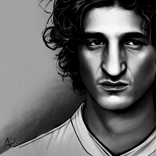 Image similar to louis garrel portrait, arcane netflix, arcane jayce, arcane vi, arcane jinx, concept portrait, riot, acrace catoon, detailed expression, high quality, cinematic lighting, fantasy, reflective, spotlight, digital artwork