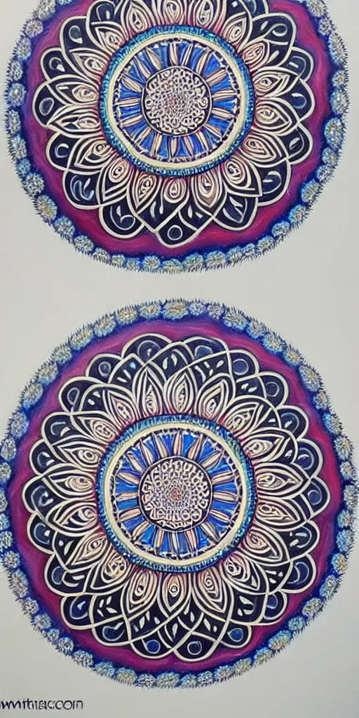 Prompt: a very intricate mandala half painted