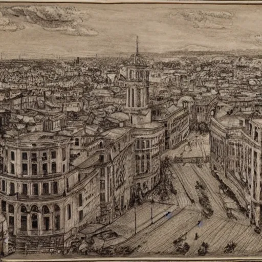 Prompt: davinci sketch of the city of boston