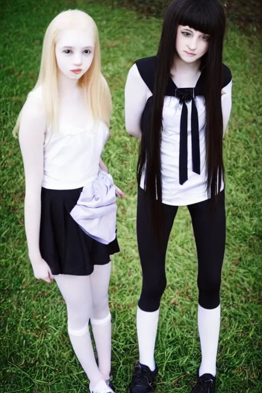 Prompt: a cute and pretty mentally insane 18 year old with pale skin and smoothly straight shoulder length hairinquisitively smirks at you ,a pretty and cute 18 year old girl wearing a mostly black private school uniform, skirt and knee high black leggings with a personality affected by mental insanity imagines an image of a psychic iridescent state of reality existing, while posing surrounded by black roses. ultra detailed 3D render at 16K resolution. epically surreally epic image. rendering amazing detail. vivid clarity. ultra shadowing. mind-blowing quality. really cool 3D shadowing.