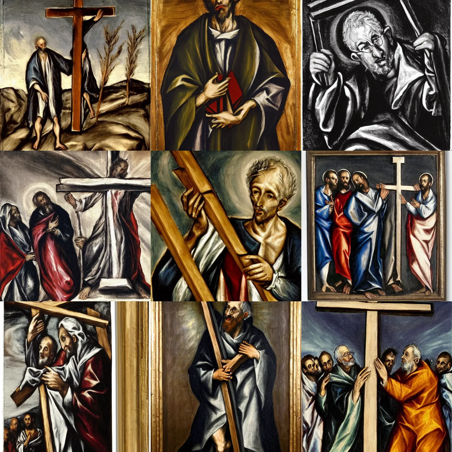 Prompt: bernie sanders carrying a cross, el greco, mannerism, dramatic lighting