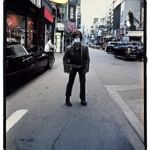 Image similar to elton john lennon in hollywood street, polaroid photo, perfect photo, photo pinterest