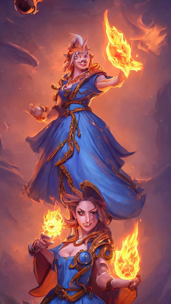 Image similar to hearthstone official professional art. a sorceress, wearing a robe casting a fire ball. insanely coherent physical body parts ( face, arms, legs, hair, eyes, pupil, eye white ). full body realistic, sharp focus, 8 k high definition, insanely detailed, intricate, elegant, smooth, sharp focus, illustration, artstation
