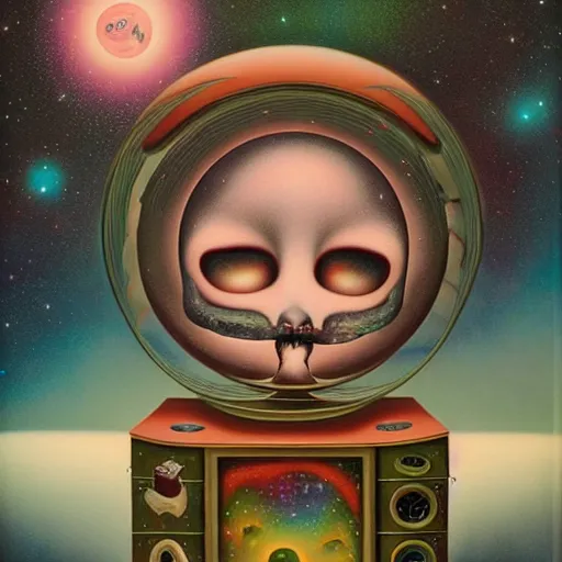 Prompt: Liminal space in outer space by Mark Ryden