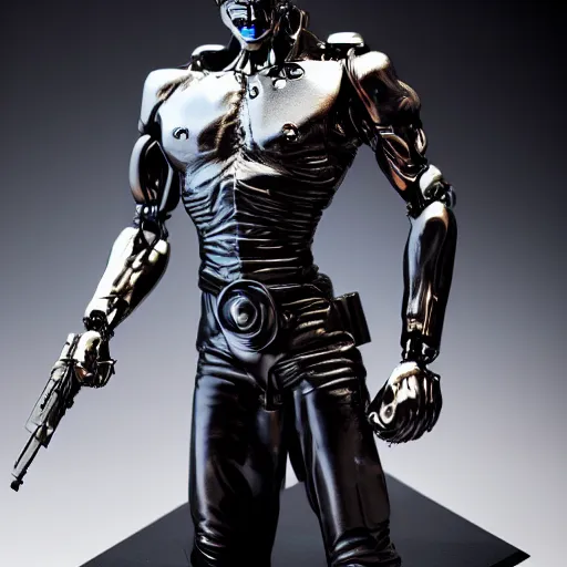 Prompt: The Terminator toy statue, sensual, cinematic, studio light, 8K,