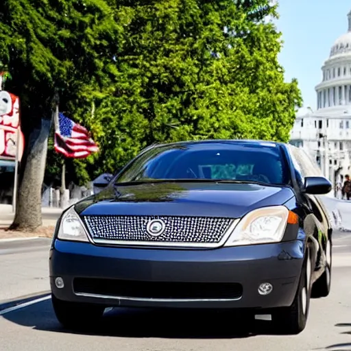 Prompt: a 2 0 0 8 obama car in a street