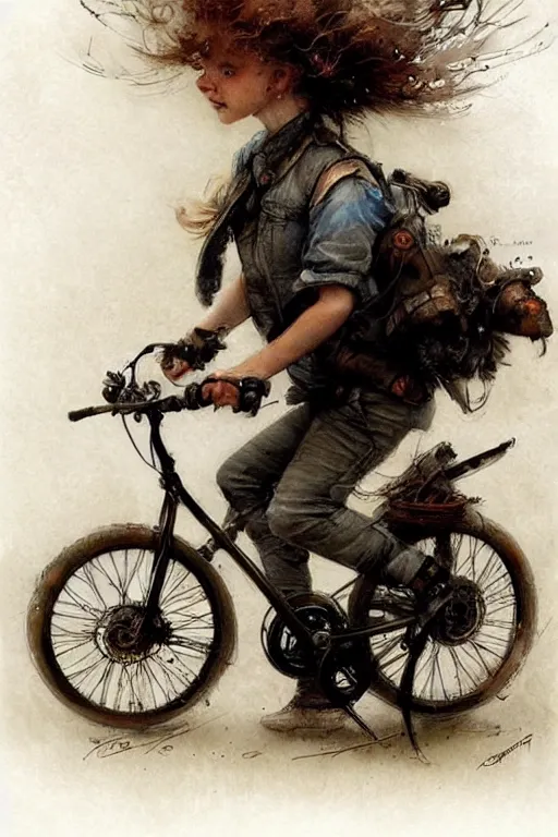 Image similar to ( ( ( ( ( electric powered future bike. drizzling lightning machine parts. muted colors. ) ) ) ) ) by jean - baptiste monge!!!!!!!!!!!!!!!!!!!!!!!!!!!