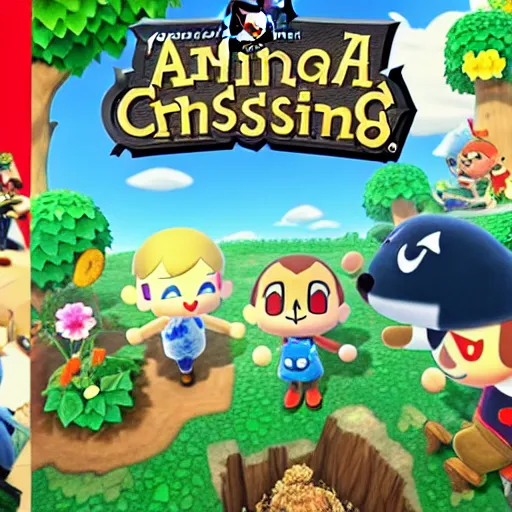 Prompt: A world invaded by animal crossing villager, super smash bros, Cover Art by Stephen Bliss, Boxart, Loading Screen. 8k Resolution, nintendo, switch