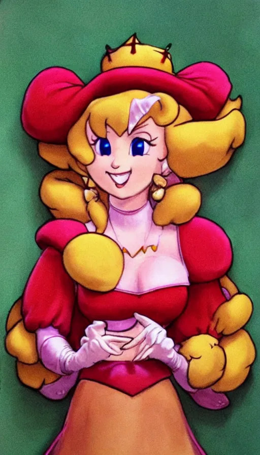 Image similar to Princess Peach grinning