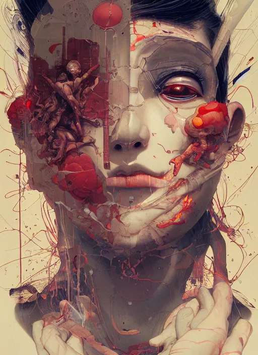 Prompt: prompt : figurative unique features fascinating subconscious, portrait soft light painted by james jean and katsuhiro otomo and erik jones, inspired by akira anime, smooth face feature, intricate oil painting, high detail illustration, sharp high detail, manga and anime 1 9 9 9