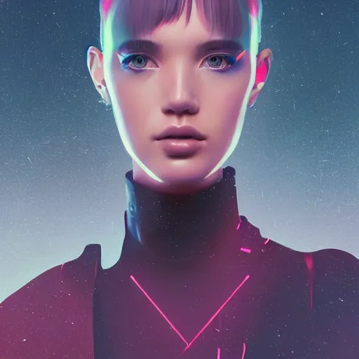 Image similar to portrait beautiful sci - fi girl, blade runner 2 0 4 9, futuristic metropolis, digital art, pop art by hsiao - ron cheng