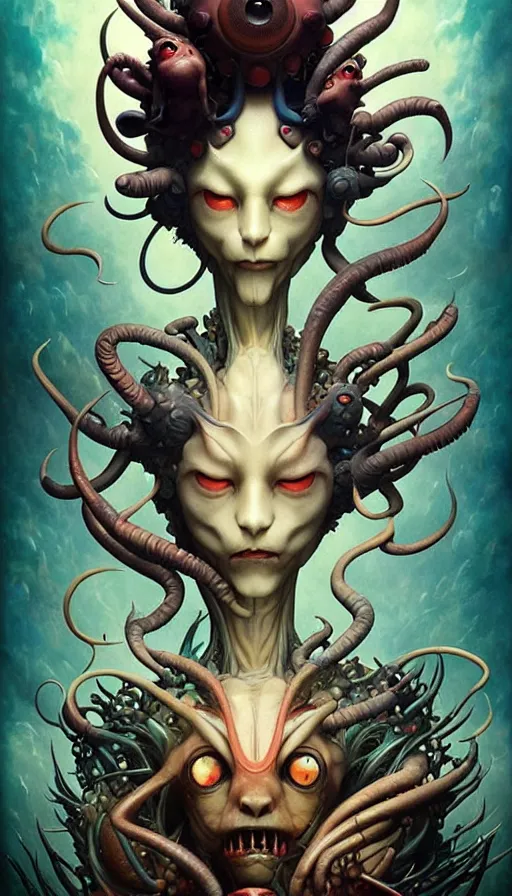 Image similar to exquisite imaginative imposing weird creature movie poster art humanoid anime movie art by : : james jean weta studio tom bagshaw frank frazetta studio ghibli