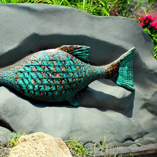 Prompt: fish, but it is a beautiful statue