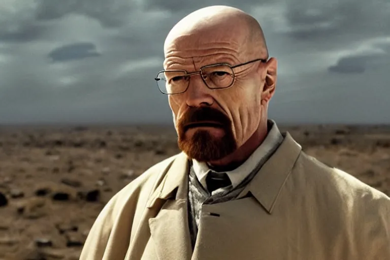 Image similar to walter white as lenin in'leninho'( 2 0 2 0 ), movie still frame, promotional image, imax 7 0 mm footage, oscar nominated cinematography, volumetric lighting, 8 k resolution