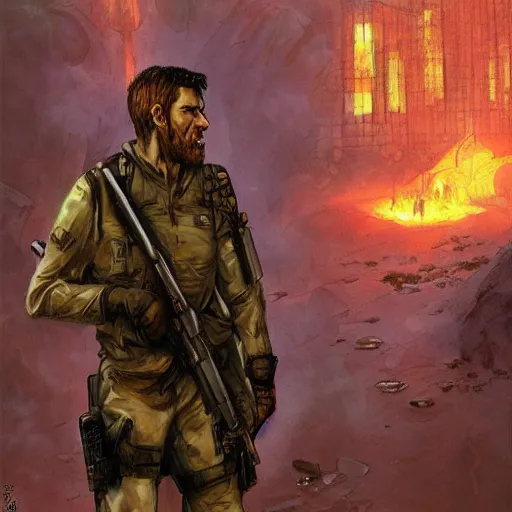 Prompt: the last survivor of a tactical team talks to satan, who turns out to be pretty insignificant, by jon foster