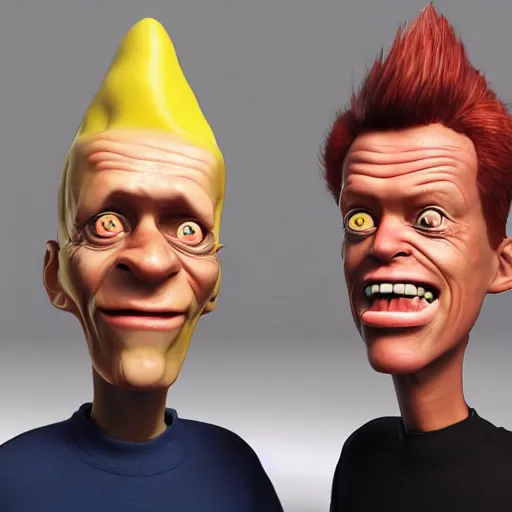 Prompt: beavis and butthead photorealistic highly detailed unreal 5