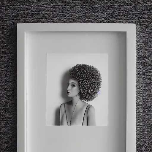 Prompt: symmetrical human portrait of lisa simpson with pearls and with blonde curly hair, grainy high contrast black and white photography photo print ilford warm tone
