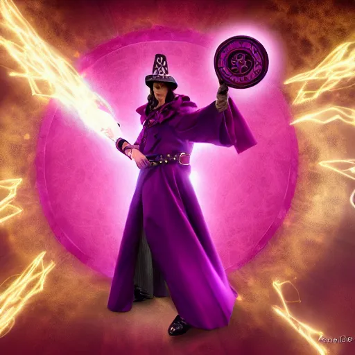 Image similar to novice magician summons a magenta rubbery shield, fantasy, epic, cinematic, digital art, 8 k