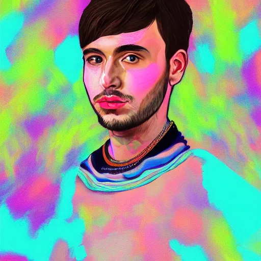 Image similar to fewocious digital portrait painting art of a person