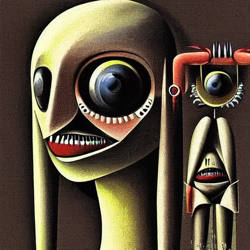 Prompt: the queen of robots, digital painting masterpiece, by h r giger and hannah hoch and ed roth and denys cowan