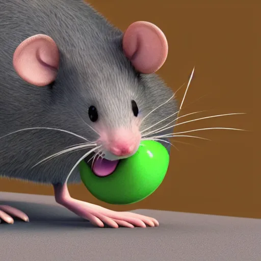 Prompt: a happy rat, pixar, 3 d render, disney, beautiful,