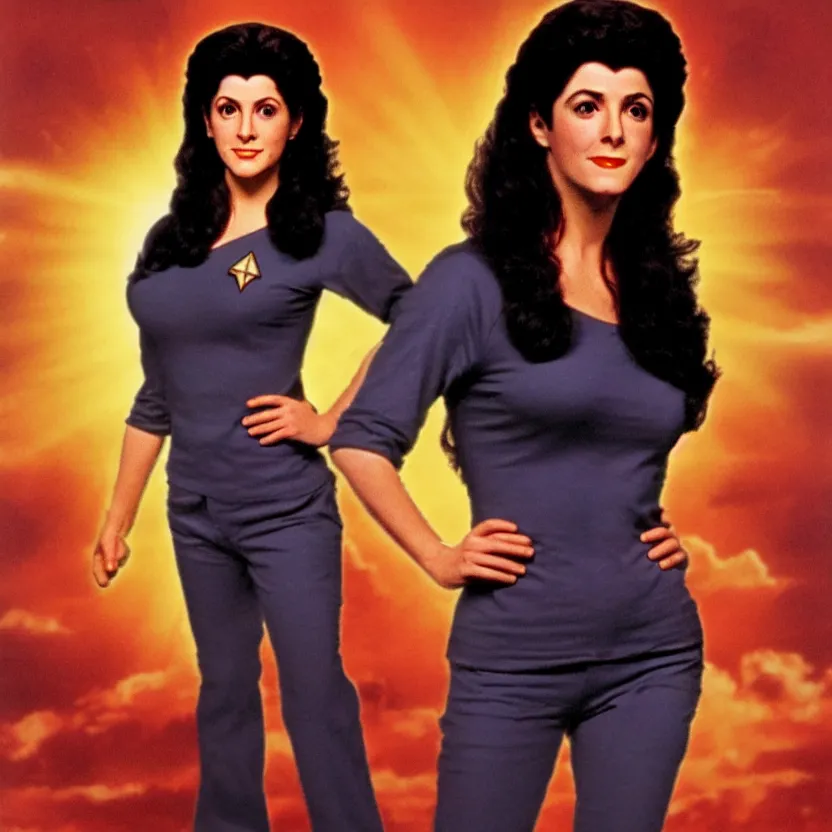Prompt: young deanna troi in the style of midjourney