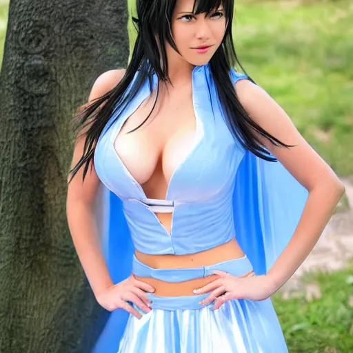 Image similar to supermodel girl cosplay as rinoa from final fantasy