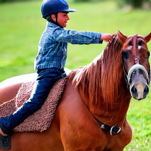 Prompt: chicken riding a horse