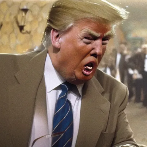 Image similar to Donald Trump as Mr Creosote from monty python's the meaning of life