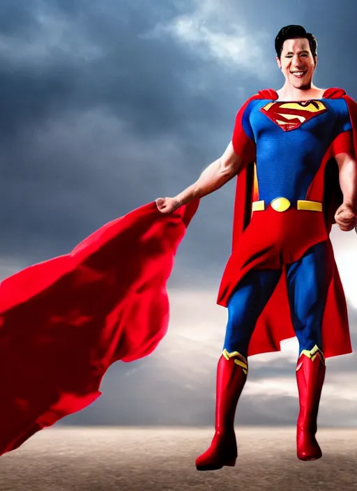 Image similar to film still of Markiplier as Superman in Superman, 4k