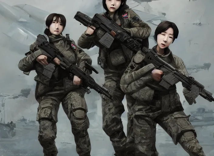 Image similar to female south korean counterterrorist unit 7 0 7 th special mission group, tactical training, by maciej kuciara c 1 0. 0