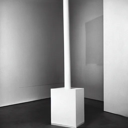 Image similar to an award - winning readymade sculpture, everyday object on a pedestal, empty white room, courtesy of centre pompidou archival pigment print by marcel duchamp