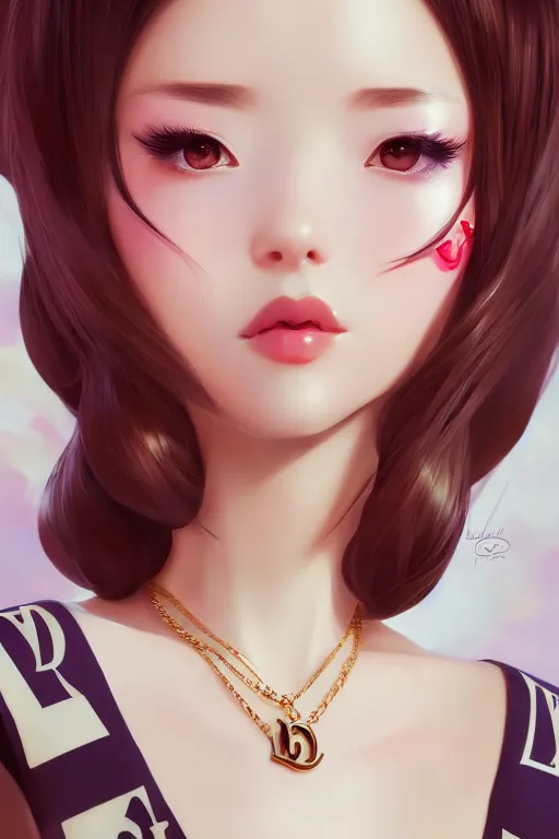 Image similar to a pin up and beautiful fashion charming dreamlke japan girl with lv jewelry, character art, art by artgerm lau and wlop and and ilya kuvshinov and john singer sargent, hyperdetailed, 8 k realistic, symmetrical, frostbite 3 engine, cryengine, dof, trending on artstation, digital art