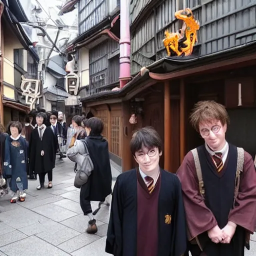 Image similar to Harry potter seeking the dragon balss in Japan