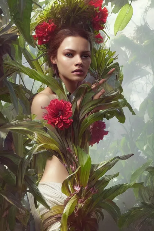 Prompt: ultra realistic illustration, banana plants drawing and flowers, elegant, highly detailed, digital painting, concept art, smooth, sharp focus, illustration, art by greg rutkowski mucha