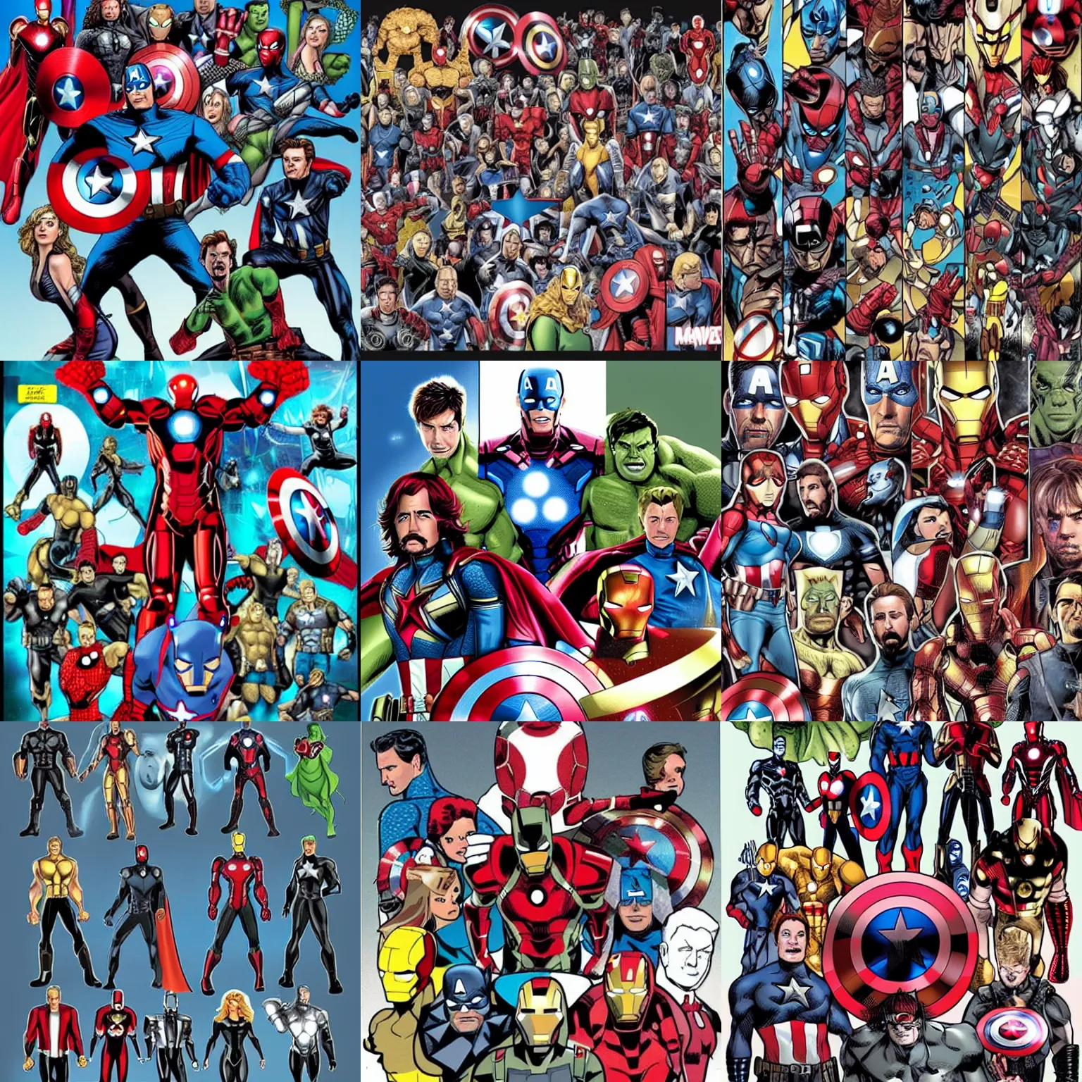 Prompt: all the avengers merged into one super hero