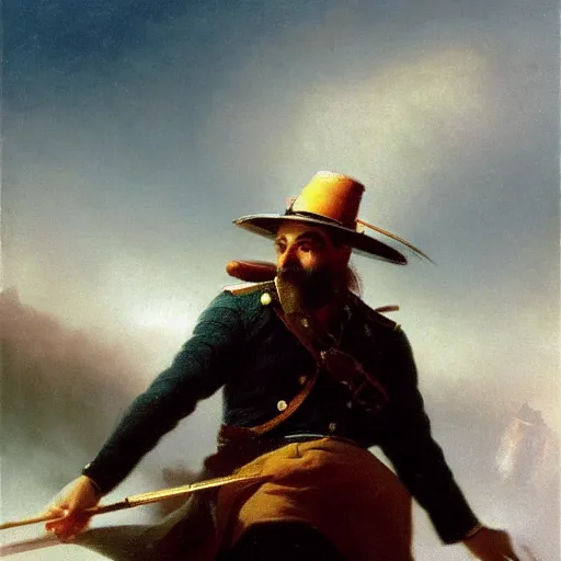 Image similar to man faces nihlism, stylized, Ivan Aivazovsky