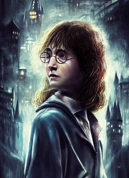 Prompt: harry potter portrait incyberpunk, hogwarts 2 0 7 7, smooth, atmospheric, detailed, detailed illustration, 4 k, digital art, sharp focus, brutalism, trending on artstation