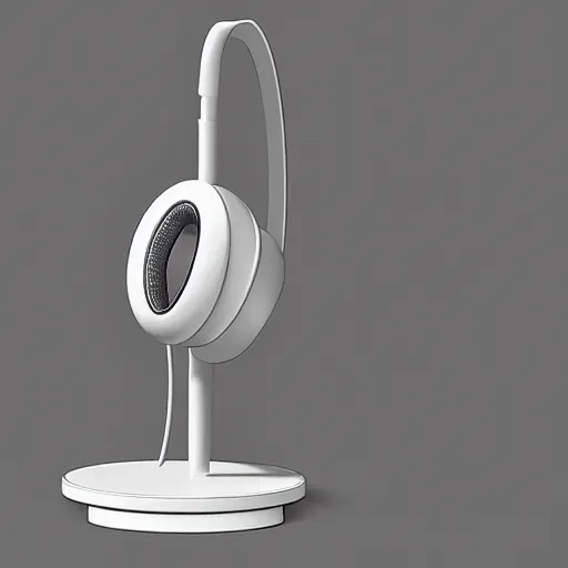 Prompt: headphone stand!!!, futuristic, techno, cyberpunk, product design, 3 d render, concept, fun, swag, cute