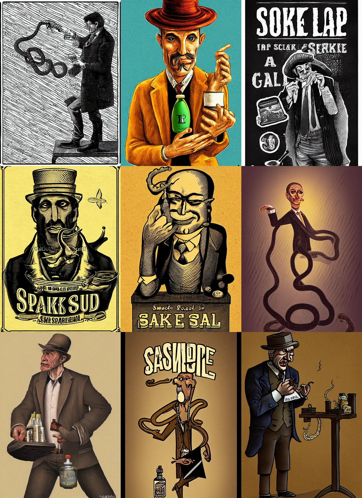 Image similar to snake oil salesman by Paolo Eleuteri Serpieri