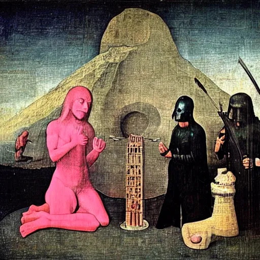 Prompt: pink floyd by hieronymus bosch