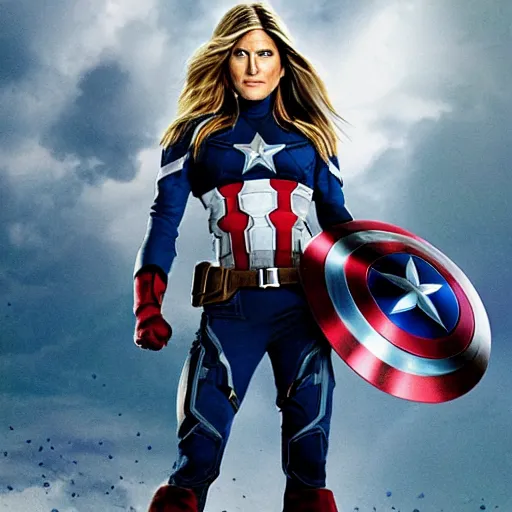 Prompt: Jennifer Aniston as Captain America