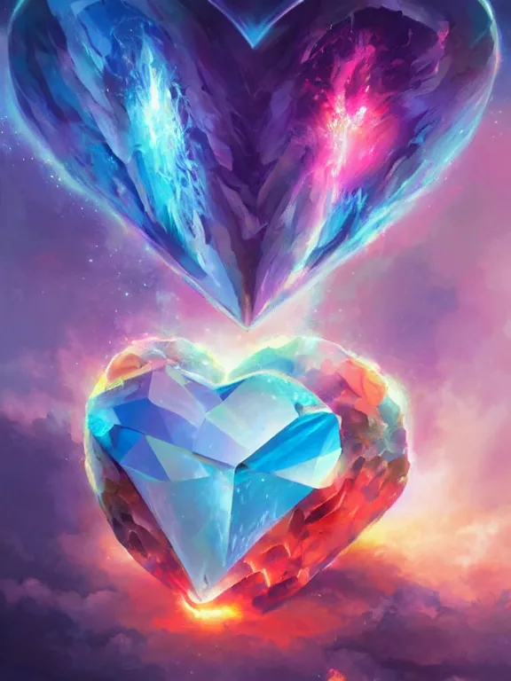 Prompt: a ultradetailed beautiful concept art of the crystal formation of the prismatic heart being absorbing the wonderful colors of the emotion around it, concept art, high resolution 4 k, by tom bagshaw, greg rutkowski, charli bowater and artgeem